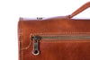 Aktentasche Leder Hellbraun Zipper Detailansicht | Henk's Brief