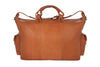 Reisetasche aus braunem Kalbsleder Frontansicht | Duke's Duffle