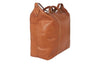 Reisetasche aus braunem Kalbsleder Seitenansicht | Titus' Tote X