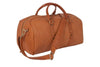 Reisetasche aus braunem Kalbsleder Seitenansicht | Ritus' Duffle